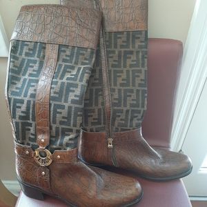 Fendi suede & leather boots